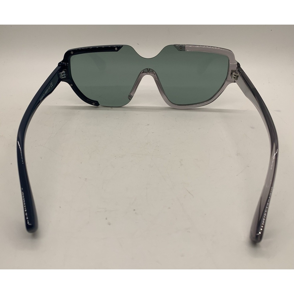 Vanlinker Sunglasses Futuristic Shield Gray Blue Frame Green Lense 9619 - Picture 8 of 10